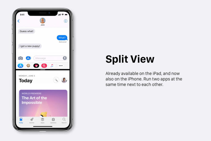 iOS 13 fecha de lanzamiento y nuevas características rumores: la Vista Dividida concepto de ilustración de iOS Noticias Y Más