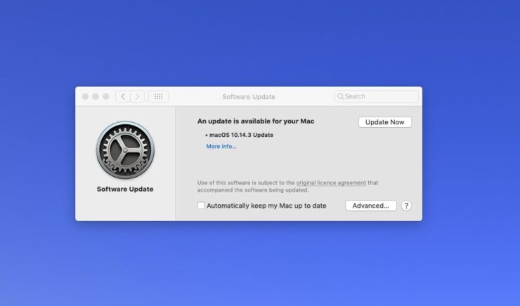 Mac actualización de software