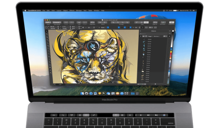 CorelDRAW Graphics Suite 2019 para Mac: Toque la Barra de apoyo