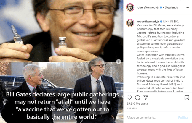 Robert F. Kennedy Jr. Instagram sobre Bill Gates