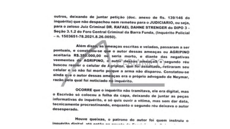 Exclusivo: Neymar es acusado en el tribunal de planificación de robo a mano armada