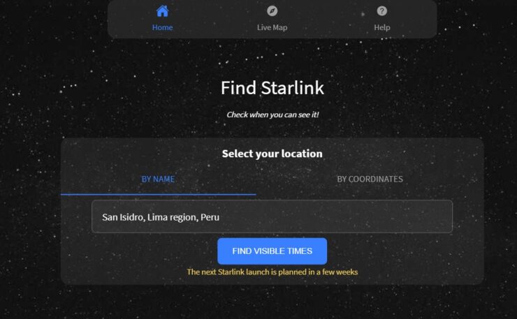 Find Starlink