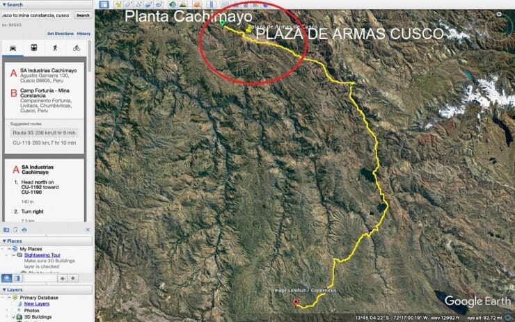 Ruta a Minas desde el Cusco