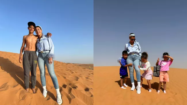 Georgina Rodríguez lleva a sus hijos al desierto
