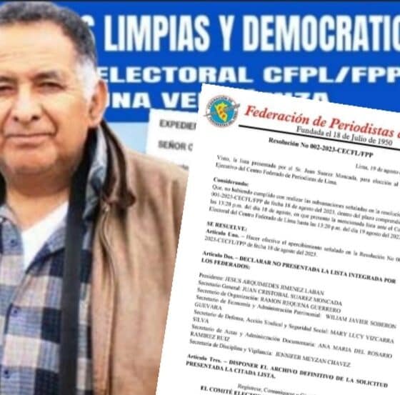 Vician Elecciones en la Federación de Periodistas del Perú