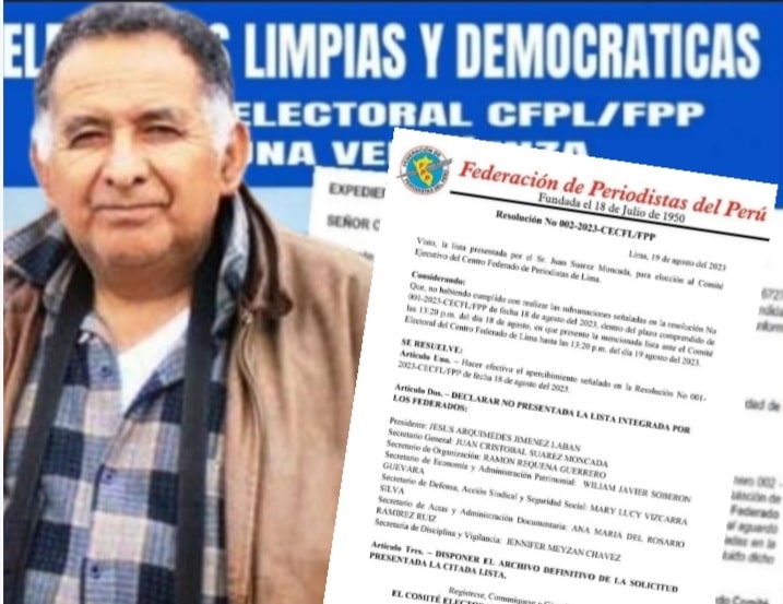 Vician Elecciones en la Federación de Periodistas del Perú